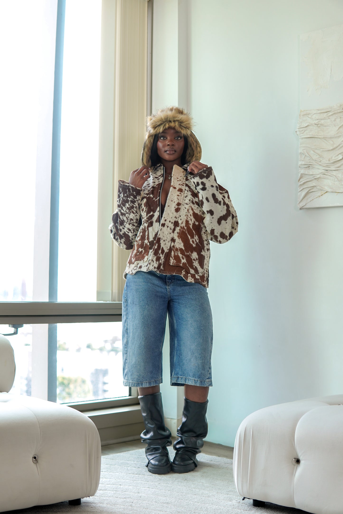 Wavy Goat Skin Jacket